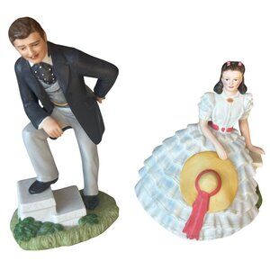 Set of 2 VTG AVON Gone With The Wind Rhett Butler Scarlett O'Hara Figurines-READ